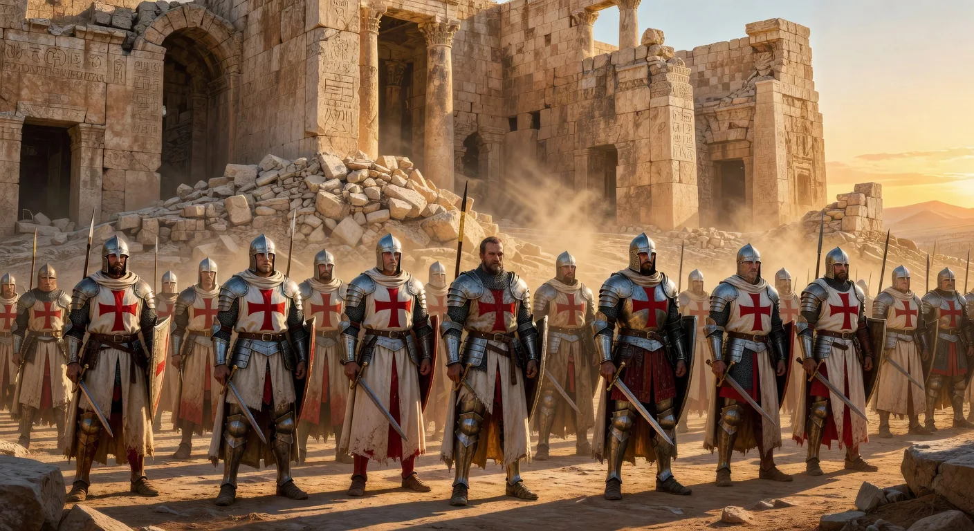 Knights Templar at the Temple of Solomon in Jerusalem