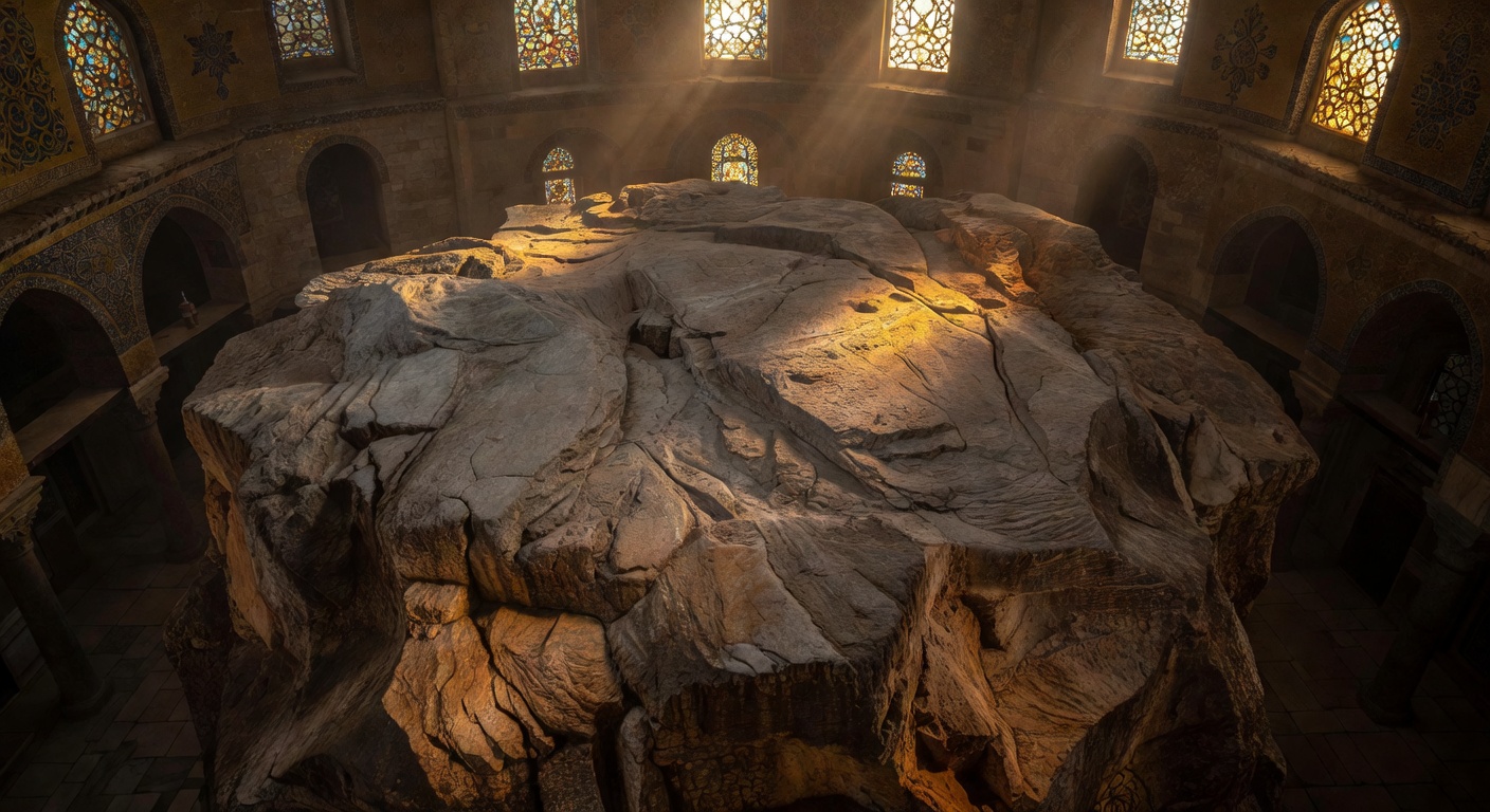 The Foundation Stone inside the Dome of the Rock